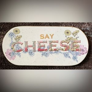 Anthropologie SAY CHEESE Cheese Board Stonewear